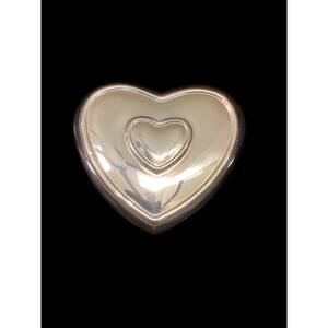 VTG Gioie & Cadeaux Double-Sided Purse Mirror Heart Shape Silver Gold Plated